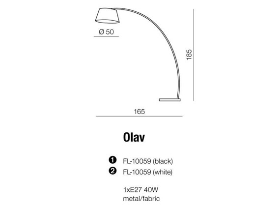 AZzardo Olav AZ1034 BK Lampa podłogowa