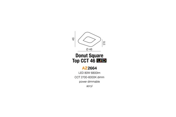 Azzardo Donut Square 46 AZ2664 Plafon z pilotem