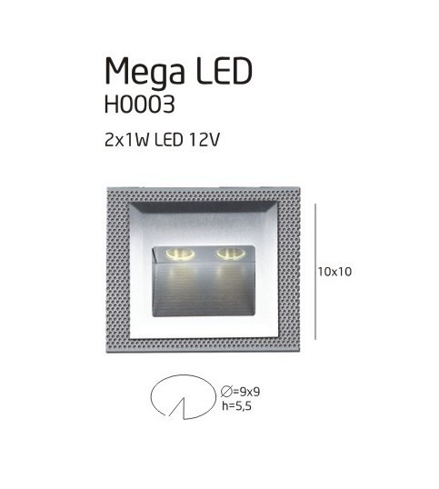 Kinkiet do zabudowy MaxLight Mega LED H0003
