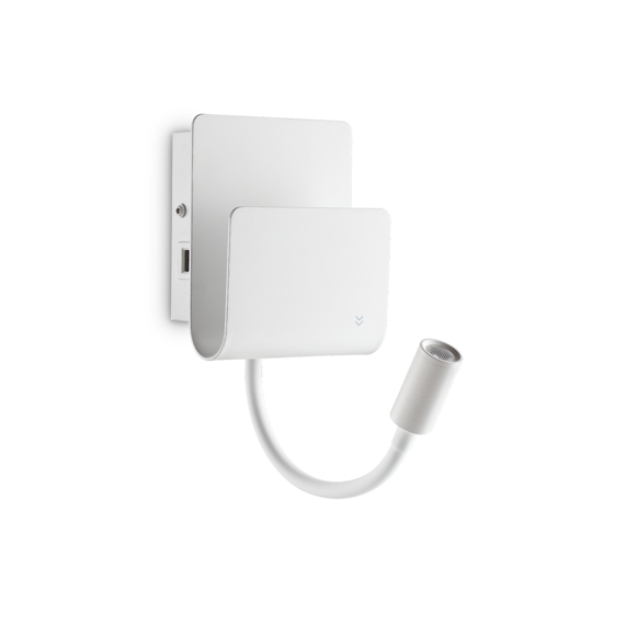 Lampa ścienna LED z USB Ideal Lux Probe AP2 biała