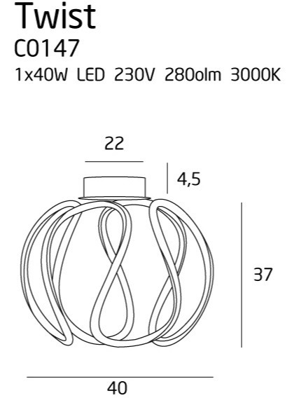 Lampa sufitowa LEDowa MaxLight Twist C0147