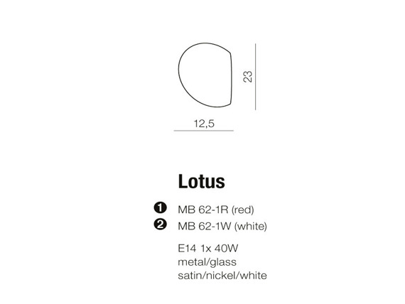 Lotus MB 62-1R RED Kinkiet AZZARDO
